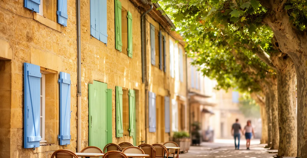 Rue pittoresque de Saint-Rémy-de-Provence avec façades en pierre dorée